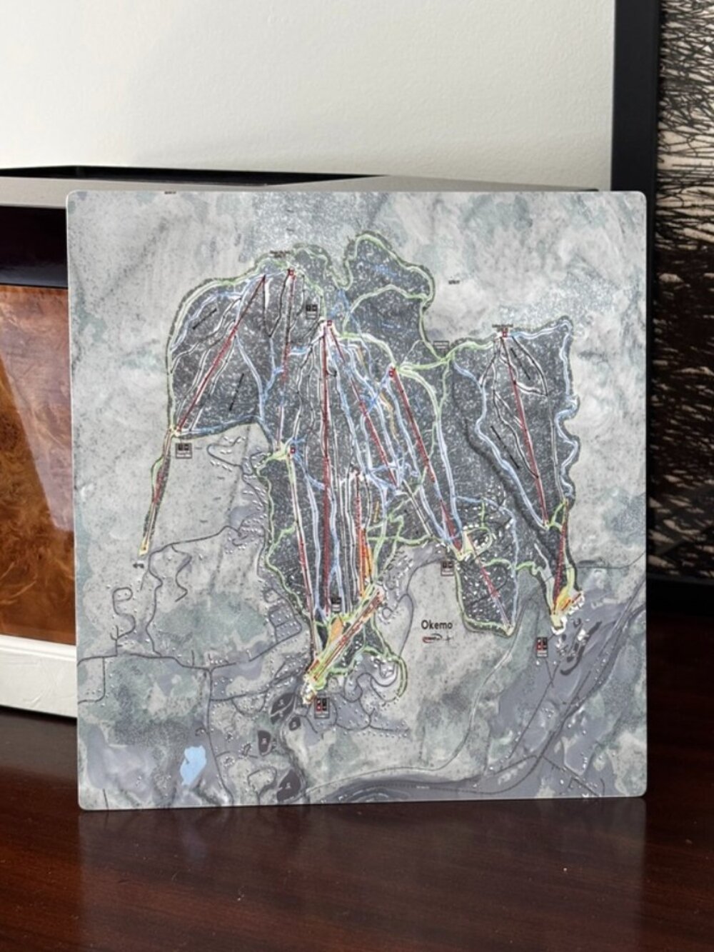 Okemo Mountain Vermont Ski Trail Map Metal Wall Art Resort Souvenir